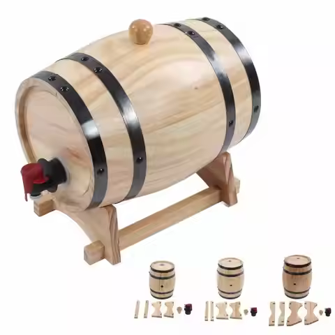 1L 3L 5L Pine Wine Barrel Special Dispenser Bucket Beer Casks with Stand For Tequila Wine Whiskey Ba