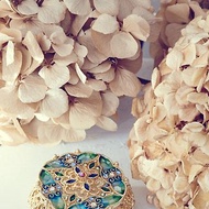 Neve Jewelry 湛藍貝殼-花型珠寶盒(藍綠/金)