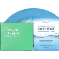 Ebanel Bundle of 40-Pack Collagen Face Mask and 8-Pack Collagen Peptide Infusion Mask B1XM