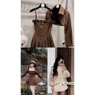 Designer dress - suede dress - glitter dress