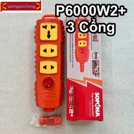 Ổ Cắm Điện SOPOKA Siêu Chịu Tải 6000W Lõi Sứ Chống Cháy - Có Nút Nguồn Siêu Bền Bỉ (3 - 4 Cổng)