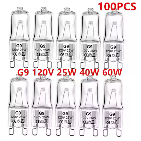 Eco Halogen Light Bulbs G9 120V Pack of 10/50/100 - 25W 40W 60W LED Inserted Beads Crystal Lamp for 