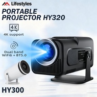 Portable Projector HY320/HY300 Android 11 1080P 4K Projector Dual Band WiFi Mirroring Screen