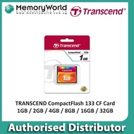 TRANSCEND CompactFlash 133x CF Card, 1GB / 2GB / 4GB / 8GB / 16GB / 32GB. Local