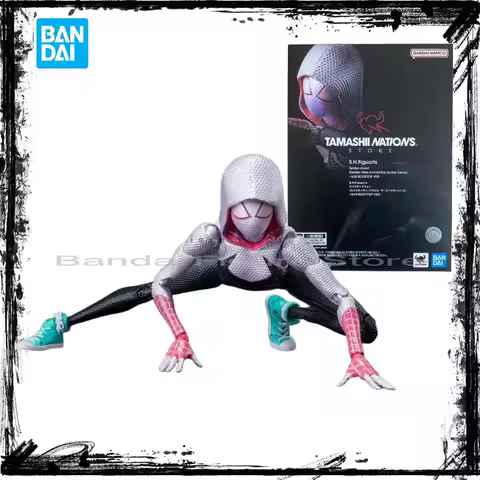 In Stock Original Bandai SHF Spider-Man Gwen Stacy Action Figures Animation Toys Gifts Model Genuine
