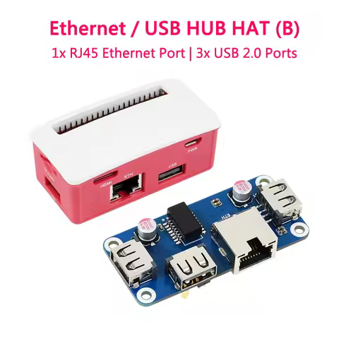 Raspberry Pi Zero Ethernet USB HUB HAT (B) Expansion Board 4x Extended 3x USB 2.0 Ports USB HUB BOX 