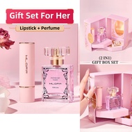 HLOFF (2 In 1) Lipstick + Perfume Gift Set Gift For Bestie Girlfriend Birthday Gift For Women
