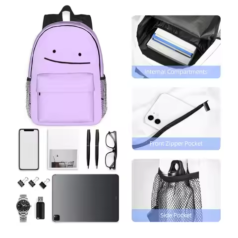 Ditto Face Backpack Hot Sale Daypack Large Capacity Boys Girls BookBag Shoulder Bags for Men Women S