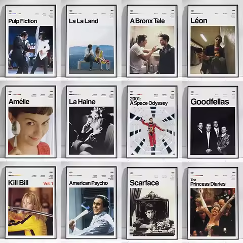 Vintage Classic Movie Series Canvas Poster Prints Pulp Fiction Kill Bill Wall Art Picture Home Wall 