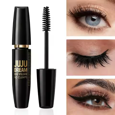 4D Black Mascara Thickening Lengthening Waterproof Fiber Mascara Long Lasting Eyelash Makeup Waterpr