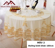 [HCM]180cm Khăn trải bàn tròn hoa văn dập nổi sang trọng - A005