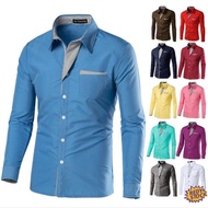 ✨Ready Stock✨ raya baju batik lelaki lengan panjang ALIEXPRESS EBAY TREND SHIRT CONTRAST MEN'S SHIRT