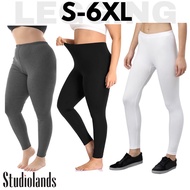 Legging Murah Size S M L XL 2XL 3XL 4XL 5XL 6XL white black navy blue gray ready stock