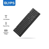Olyps Wireless Keyboard 2.4Ghz Portable 104 Keys Silent Button For PC/Laptop