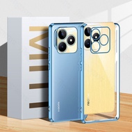 Jingsanc Ốp trong suốt cho Realme C60 vỏ điện thoại TPU Silicon mềm mạ điện kính trong suốt vỏ lưng