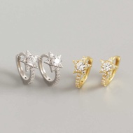 Y H E 0 2 1 8 S Sterling Silver I N Geometric Star Diamond Earrings Design Feel All-Match Stud Earri