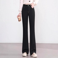 jeans women seluar jeans perempuan seluar bootcut woman Women's Autumn/Winter Fleece-Lined Jeans - S