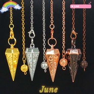 JUNE1 Reiki Pendulum Pendant, Healing Amulet Cone Pendule Reiki, Portable with Chain Copper Dowsing 