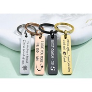 [SG FREE DELIVERY🚚]Personalized Keychain Engraved Key ring Stainless keychain Drive Safe Keychain Cu
