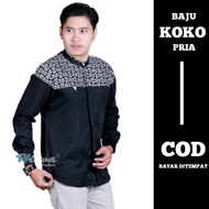 Koko Shirt For Men Long Sleeve Falcon Motif Koko Shirt With Batik Motif Combination