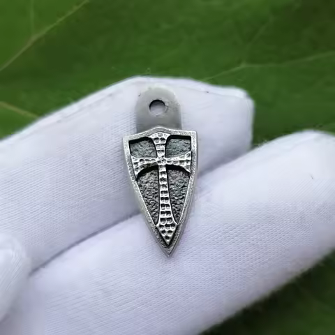 Hand Made Silver Cross Shield Filler Tab for Hinderer Knives XM-18 3.5''