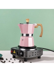 1入典雅的爐頂意式摩卡壺/咖啡過濾壺,附3個咖啡杯,操作簡便,容易清潔
