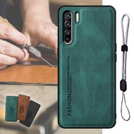 Luxury Leather Case For OPPO Reno3 A91 F15 with Adjustable Lanyard