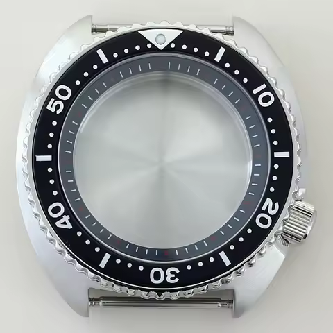 45mm Men's Steel Watch Case Sapphire Crystal For Mod Turtle Abalone Seiko NH35 NH36 NH38/34 Movement