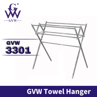 GVW Foldable Stainless Steel Towels Hanger Stand Rack / Indoor Outdoor Clothes Hanger / Rak Penyidai