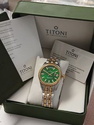 💕💕Swiss Vintage Titoni Cosmo King Mechanical Automatic Green Day Date