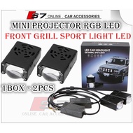 RGB Front grill Led Mini Projector Day Light Fog Lamp  White and Yellow and rgb