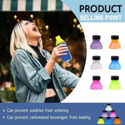 6pcs-Bottle Top Lid Soda Saver Pop Beer Beverage Can Cap Top Cover Protector Wine Bottle Stopper Dri