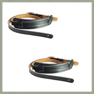 (QJWR) 2X Leather and Metal Buckle Electric Guitar Strap Belt Shoulder Pad Adjustable Vintage Guitar
