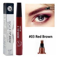 4 Points Eyebrow Pen 5 Colors Liquid Brow Pencil Dark Brown Microblading Eyebrow Pencil Waterproof E