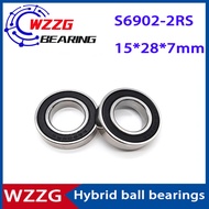 WZZG 1PCS S6902 bicycle hub bearing 15*28*7 high-speed maintenance-free stainless steel ceramic bear