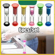 B4 6Pcs Sand Timer Colored Hourglass Sand Clock Timer 30 sec 1 min 2 mins 3 mins 5 mins 10 mins 4B