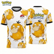 Pokémon Psyduck graphic T-shirt Men's football jersey Spring Sports Dry Quickly Men's T-Shirt Kid's 