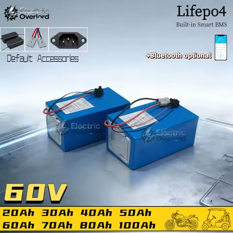 Battery 100ah Lifepo4 60V 60ah 50ah 80ah 100ah 20ah 30ah 40ah 70ah Lithium Lifepo4 battery for 2KW 3