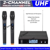 UHF Wireless Microphone Mic System Dual Handheld Karaoke Professional Dynamic Home Party KTV Nyanyi 