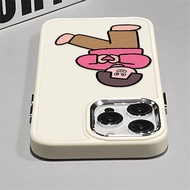 New Fun Girl Cartoon Pattern Phone Casing Compatible for IPhone 15 13 14 12 11 Pro X XR Xs Max Se2020 7/8 Plus Independent Lens Protection Frame Soft Silicone Phone Case