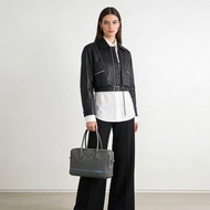 Prada 灰色復古保齡球公事包30*18*8.5  98新塵袋肩帶保卡