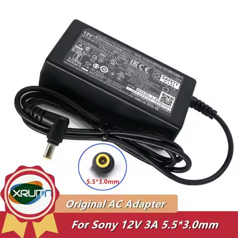 Genuine AC-UES1230M T 12V 3A AC Adapter Charger for Sony FDR-AX1E EVI-D70P EVI-D100P mcx-500 BRC-H80