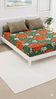 Sprei Homemade Motif Bunga Cantik Black Rose red black dan red rose