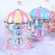 BLISS Carousel Music Box, Colored Lights Cartoon Carousel Ornaments, Romantic Luminous Gifts Plastic