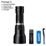 Asafee D857 Super Bright Diving Flashlight Portable Safety Light XHP70 LED Scuba Underwater 1000LM M