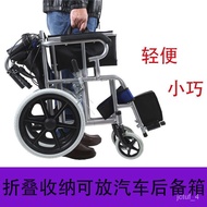 LP-6 From China🎀QMManual Folding Wheelchair Lightweight Portable Elderly Disabled Breathable Inflatable-Free Solid Tire