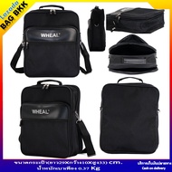 WHEAL F850 กระเป๋าสะพายข้างสำหรับเอกสารและแมสเซ็นเจอร์ วัสดุสังเคราะห์ ขนาด 14 นิ้ว สีดำ
