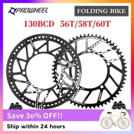 PROWHEEL 130BCD Folding Bicycle Chainring 56T 58T 60T Sprocket Folding Bicycle Narrow Wide