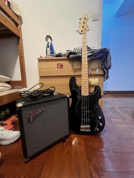 Squire Bass Guitar with Fender Rumble Amp
