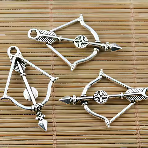 10pcs 35*23mm Tibetan Silver Bow and Arrow Charm Pendants EF1337 Charms for Jewelry Making